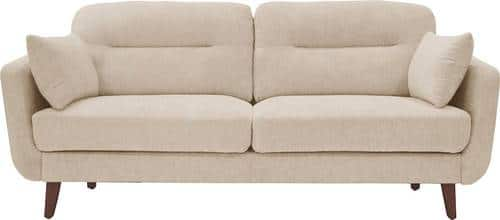 Elle Decor - Chloe Mid-Century Modern 3-Seat Fabric Sofa - Beige