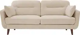 Elle Decor - Chloe Mid-Century Modern 3-Seat Fabric Sofa - Beige