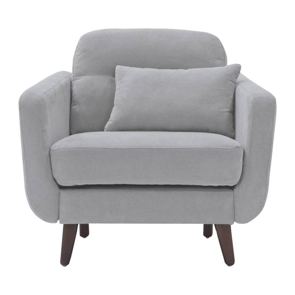 Front. Serta - Sierra Mid-Century Modern Armchair - Smoke Gray.