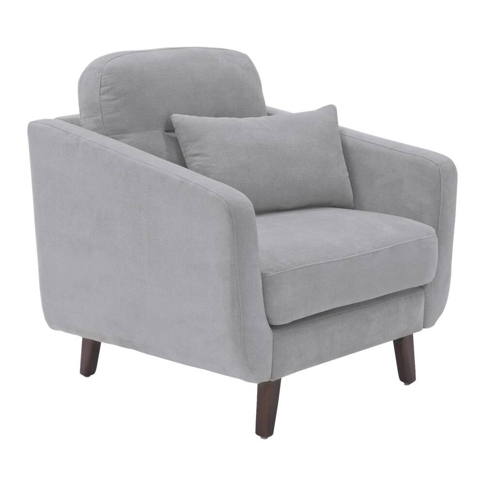 Left View: Serta - Sierra Mid-Century Modern Armchair - Smoke Gray