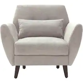 Serta - Artesia Mid-Century Microfiber Armchair - Ivory