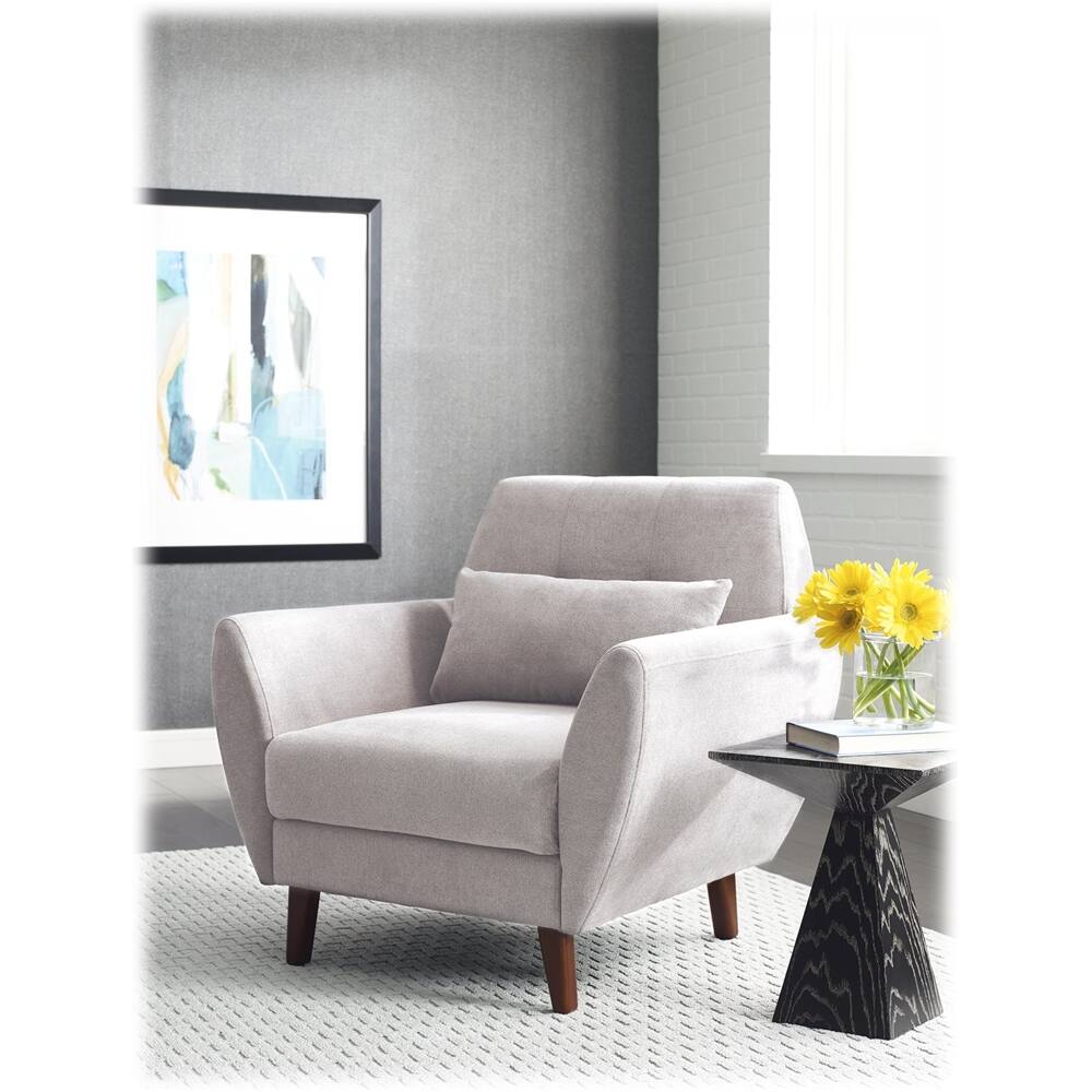 Alt View 14. Serta - Artesia Mid-Century Microfiber Armchair - Ivory.