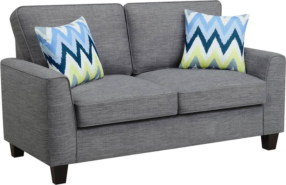 Angle View: Serta - Astoria 2-Seat Loveseat - Light Gray