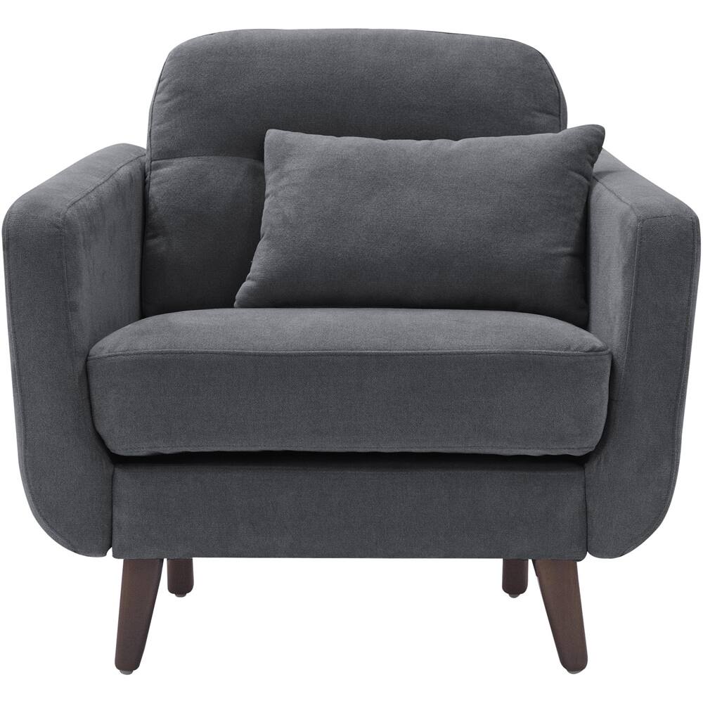 Front. Serta - Sierra Mid-Century Modern Armchair - Slate Gray.