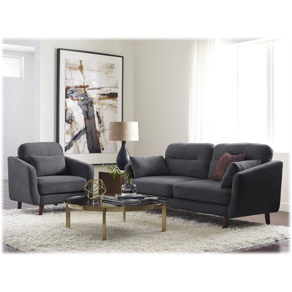 Alt View 13. Serta - Sierra Mid-Century Modern Armchair - Slate Gray.
