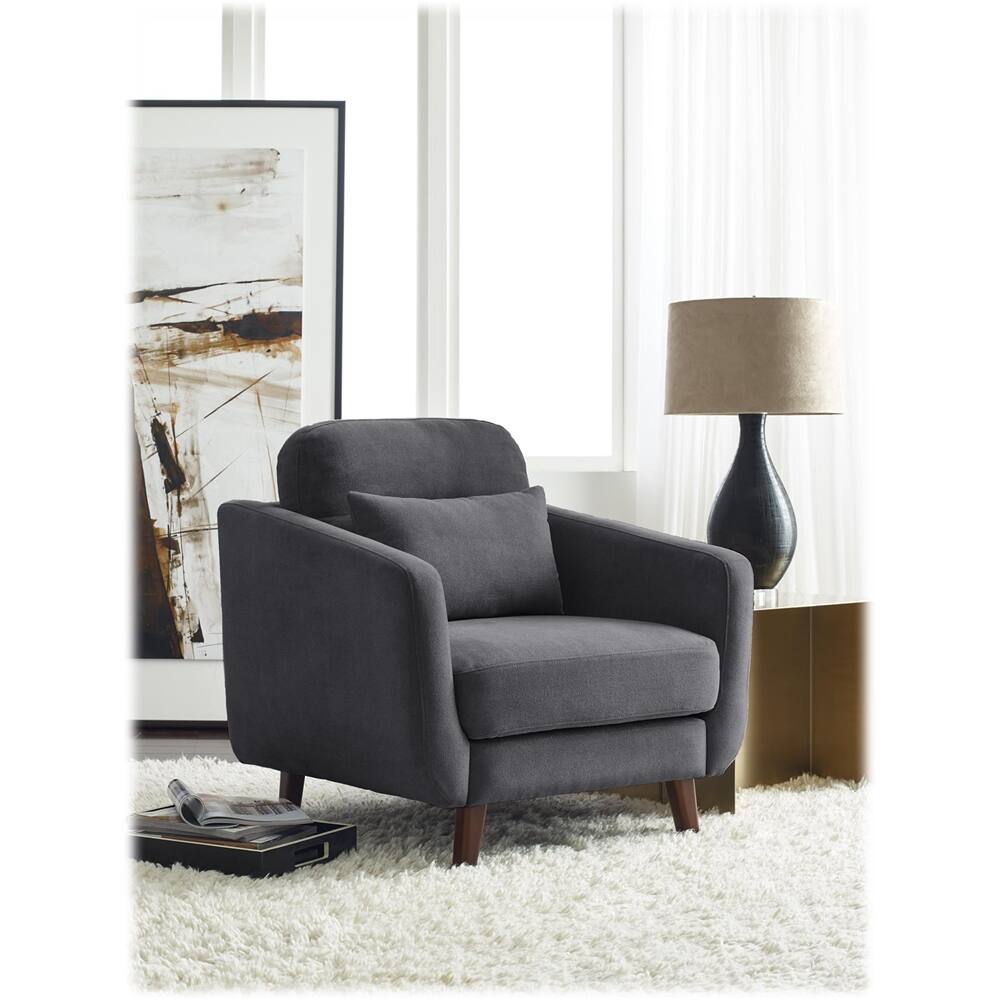 Alt View 14. Serta - Sierra Mid-Century Modern Armchair - Slate Gray.
