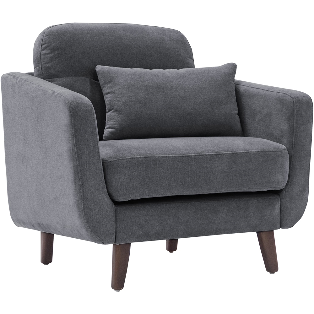 Left View: Serta - Sierra Mid-Century Modern Armchair - Slate Gray