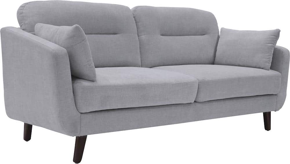 Angle View: Serta - Sierra Mid-Century 3-Seat Fabric Sofa - Smoke Gray