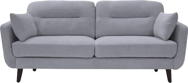 Front. Serta - Sierra Mid-Century 3-Seat Fabric Sofa - Smoke Gray.