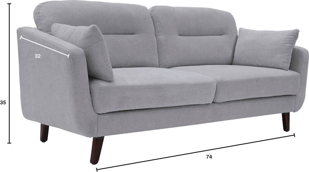 Alt View 13. Serta - Sierra Mid-Century 3-Seat Fabric Sofa - Smoke Gray.