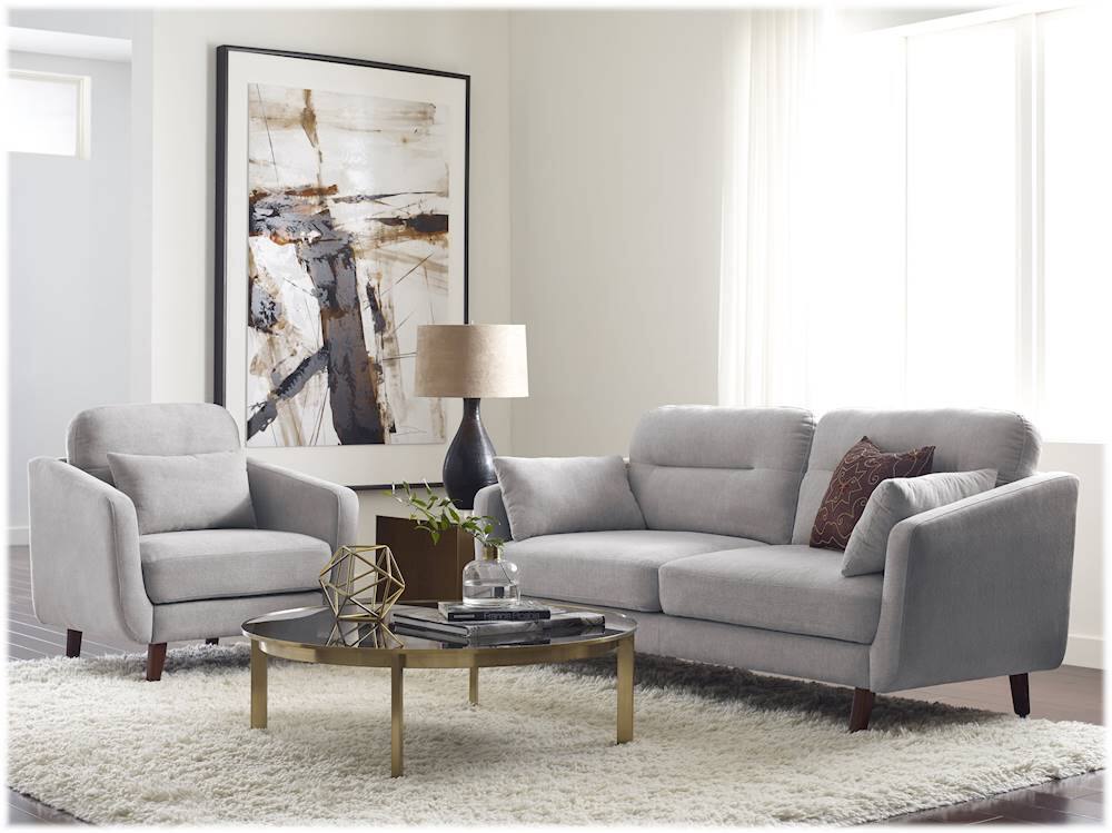 Alt View 16. Serta - Sierra Mid-Century 3-Seat Fabric Sofa - Smoke Gray.