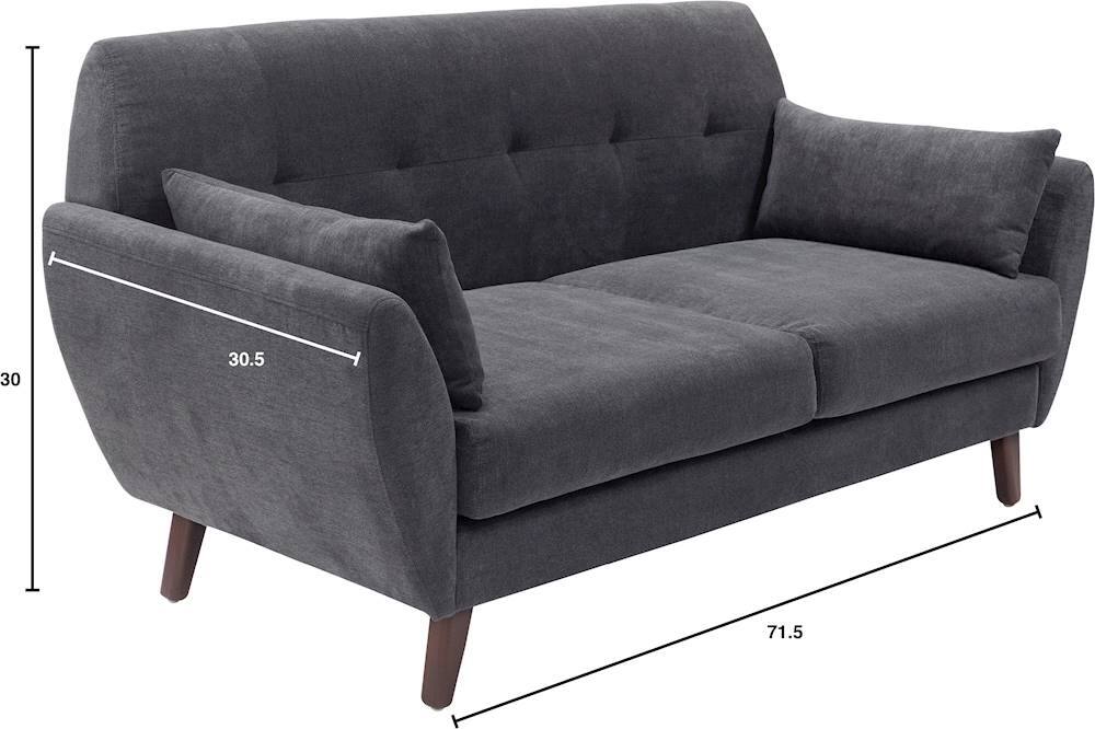 Alt View 11. Serta - Artesia 3-Seat Fabric Sofa - Slate Gray.