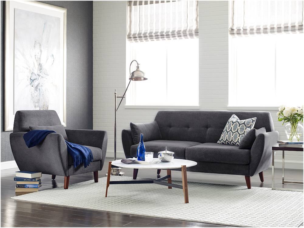 Alt View 16. Serta - Artesia 3-Seat Fabric Sofa - Slate Gray.