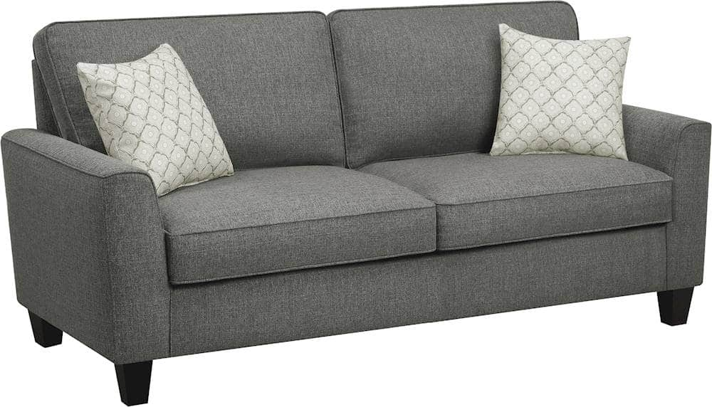 Angle View: Serta - Astoria 3-Seat Fabric Sofa - Dark Gray