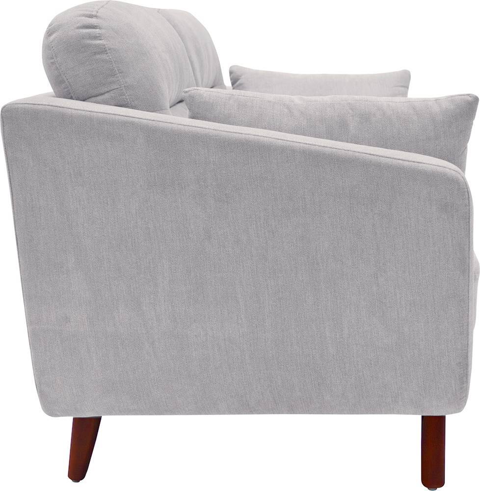 Alt View 11. Elle Decor - Chloe Mid-Century Modern 3-Seat Fabric Sofa - Light Gray.