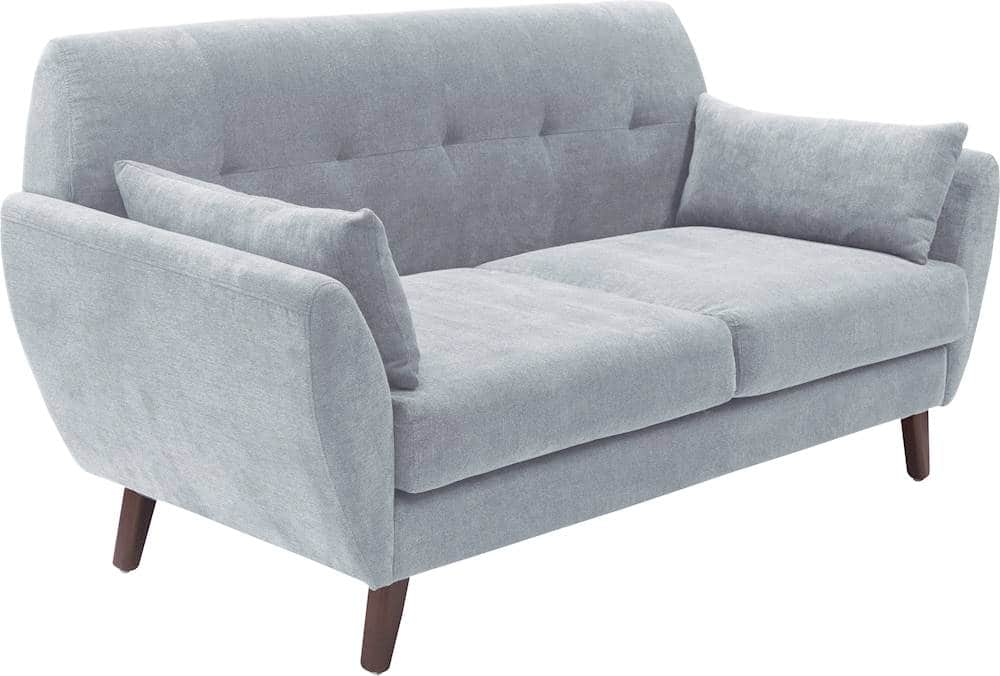 Angle View: Elle Decor - Amelie Mid-Century Modern 3-Seat Fabric Sofa - Light Gray