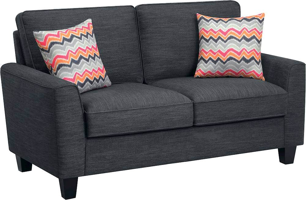 Angle View: Serta - Astoria 2-Seat Loveseat - Charcoal