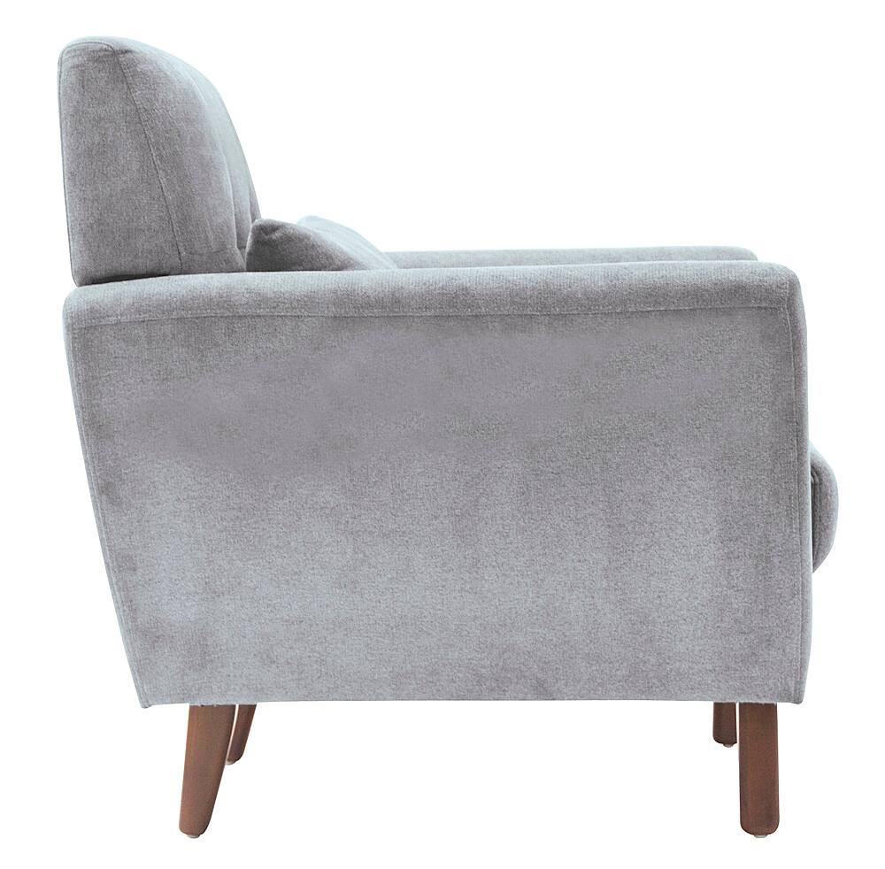 Left View: Elle Decor - Elle Décor Mid-Century Modern Armchair - Light Gray