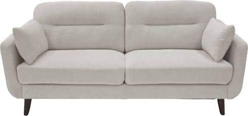 Serta - Sierra Mid-Century 3-Seat Fabric Sofa - Ivory