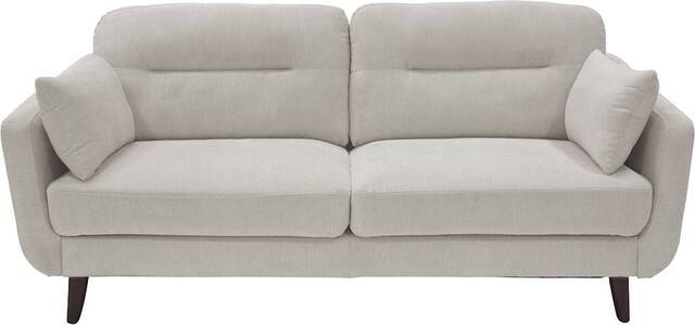 Front. Serta - Sierra Mid-Century 3-Seat Fabric Sofa - Ivory.