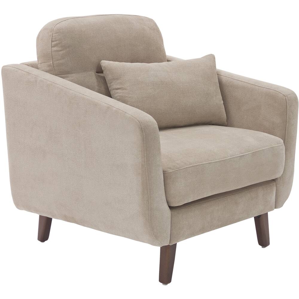 Left View: Elle Decor - Mid-Century Modern Armchair - Beige