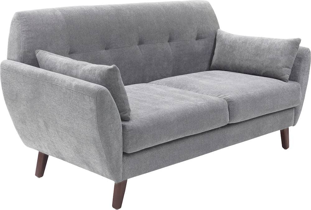 Angle View: Serta - Artesia 2-Seat Fabric Loveseat - Smoke Gray