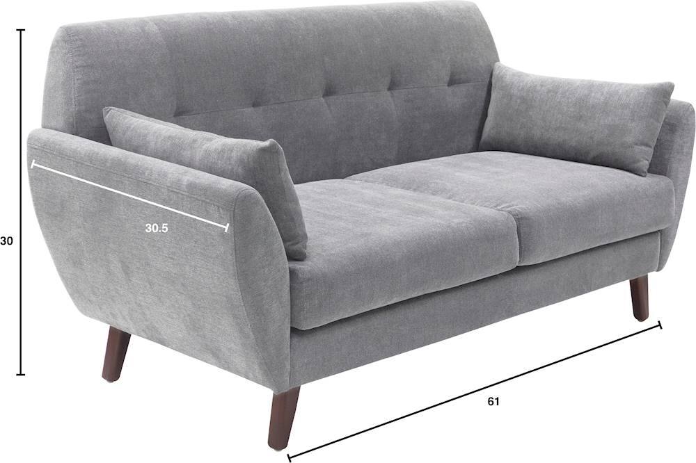Alt View 11. Serta - Artesia 2-Seat Fabric Loveseat - Smoke Gray.