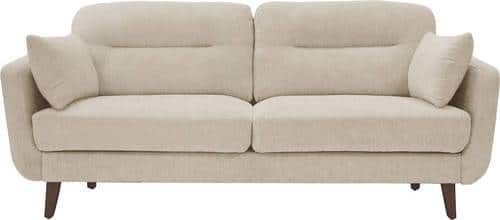 Elle Decor - Chloe Mid-Century Modern 2-Seat Fabric Loveseat - Beige