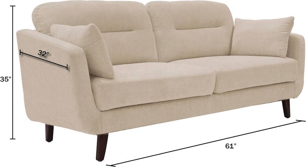Alt View 13. Elle Decor - Chloe Mid-Century Modern 2-Seat Fabric Loveseat - Beige.