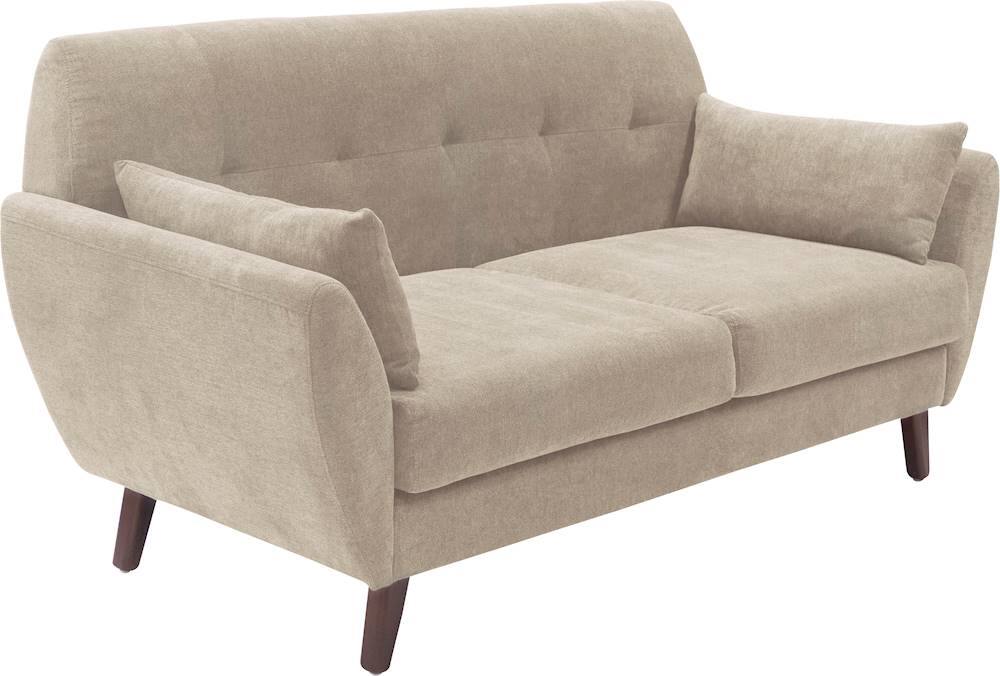 Angle View: Elle Decor - Amelie Mid-Century Modern 2-Seat Fabric Loveseat - Beige