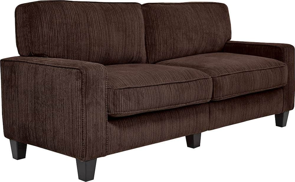 Angle View: Serta - RTA Palisades 3-Seat Fabric Sofa - Kingston Brown