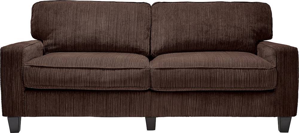 Front. Serta - RTA Palisades 3-Seat Fabric Sofa - Kingston Brown.