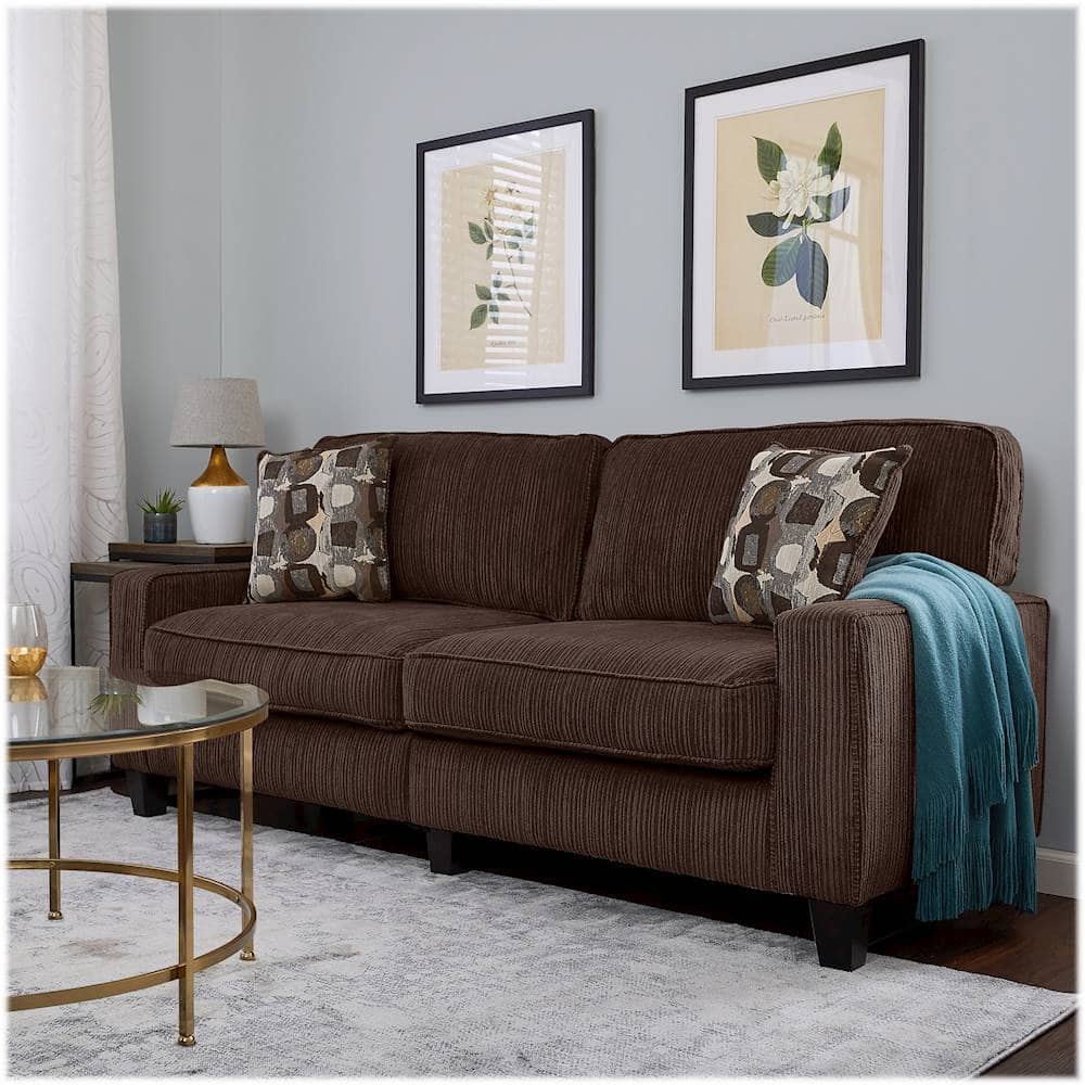 Serta RTA Palisades 3Seat Fabric Sofa Kingston Brown CR43539PB Best Buy