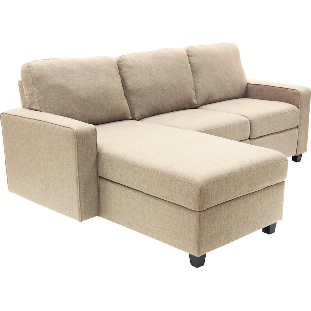 Angle View: Serta - Palisades Fabric Reclining Sectional - Dusk Beige