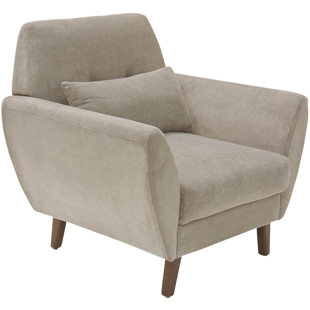 Left View: Elle Decor - Mid-Century Modern Armchair - Beige