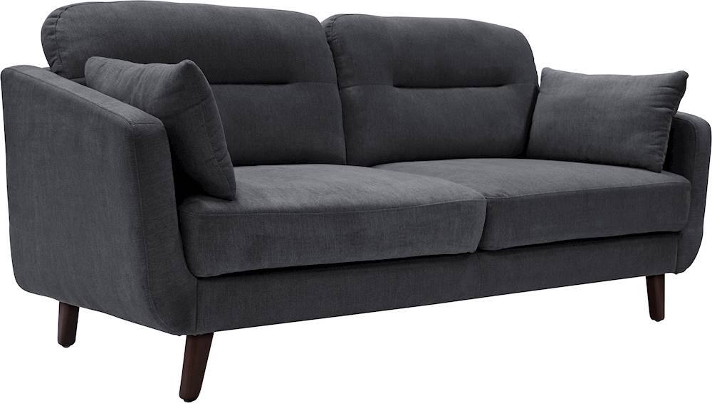 Angle. Serta - Sierra Mid-Century Modern 2-Seat Fabric Loveseat - Slate Gray.