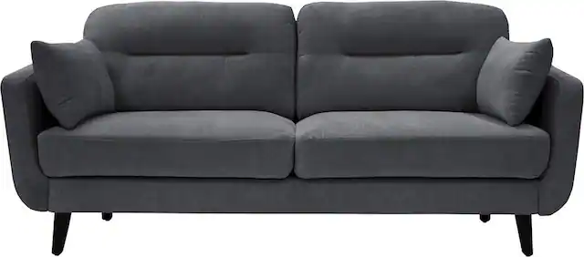 Front. Serta - Sierra Mid-Century Modern 2-Seat Fabric Loveseat - Slate Gray.