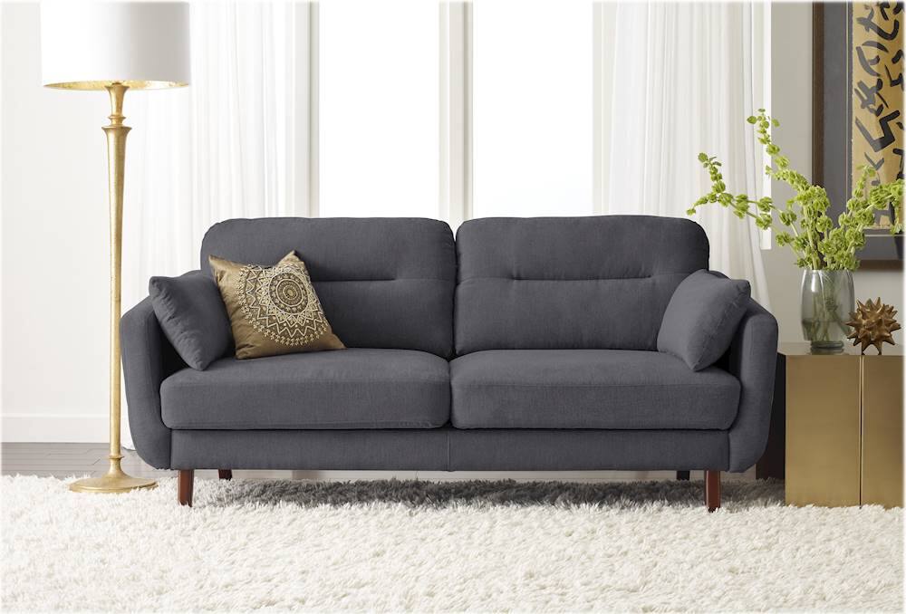 Alt View 13. Serta - Sierra Mid-Century Modern 2-Seat Fabric Loveseat - Slate Gray.