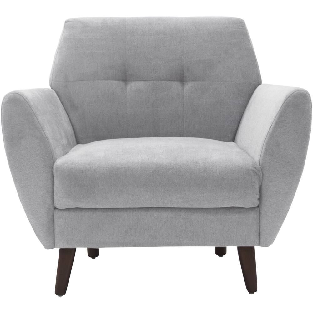Front. Serta - Artesia Mid-Century Microfiber Armchair - Smoke Gray.