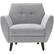 Front. Serta - Artesia Mid-Century Microfiber Armchair - Smoke Gray.