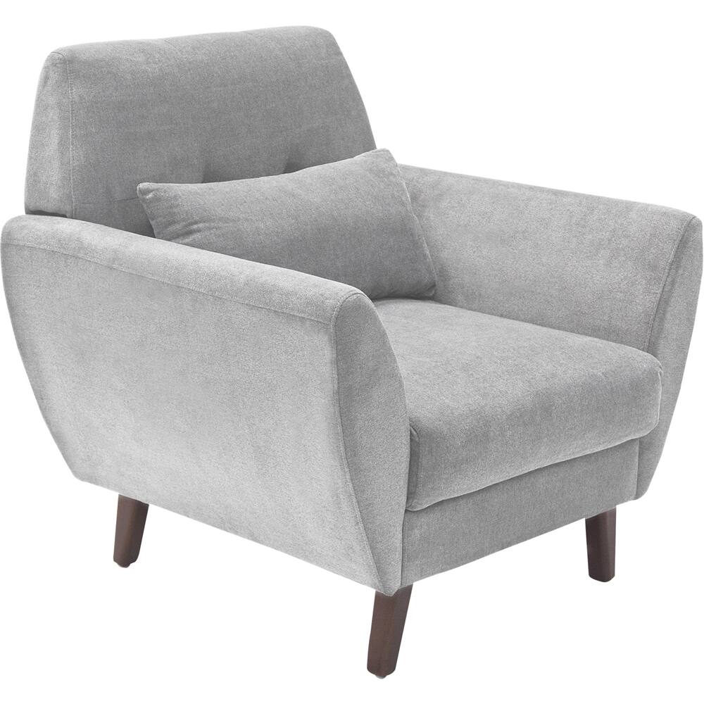 Left View: Serta - Artesia Mid-Century Microfiber Armchair - Smoke Gray