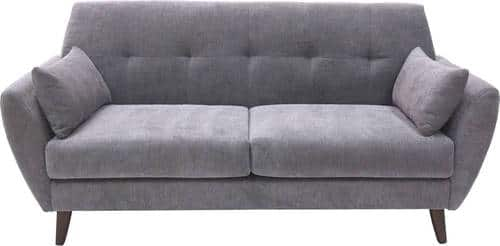 Elle Decor - Amelie Mid-Century Modern 2-Seat Fabric Loveseat - Dark Gray