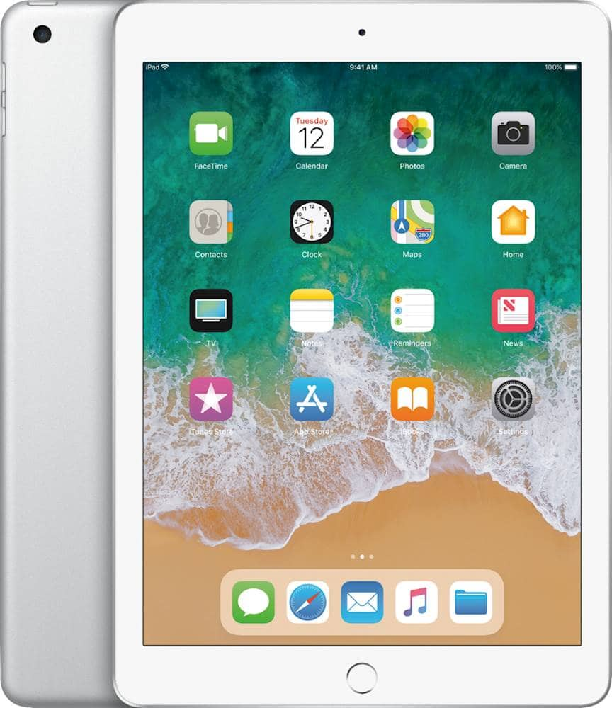 Certified Refurbished Apple iPad (5th Generation) (2017) Wi-Fi + Cellular  32GB (Unlocked) Silver MP252LL/AR - Best Buy