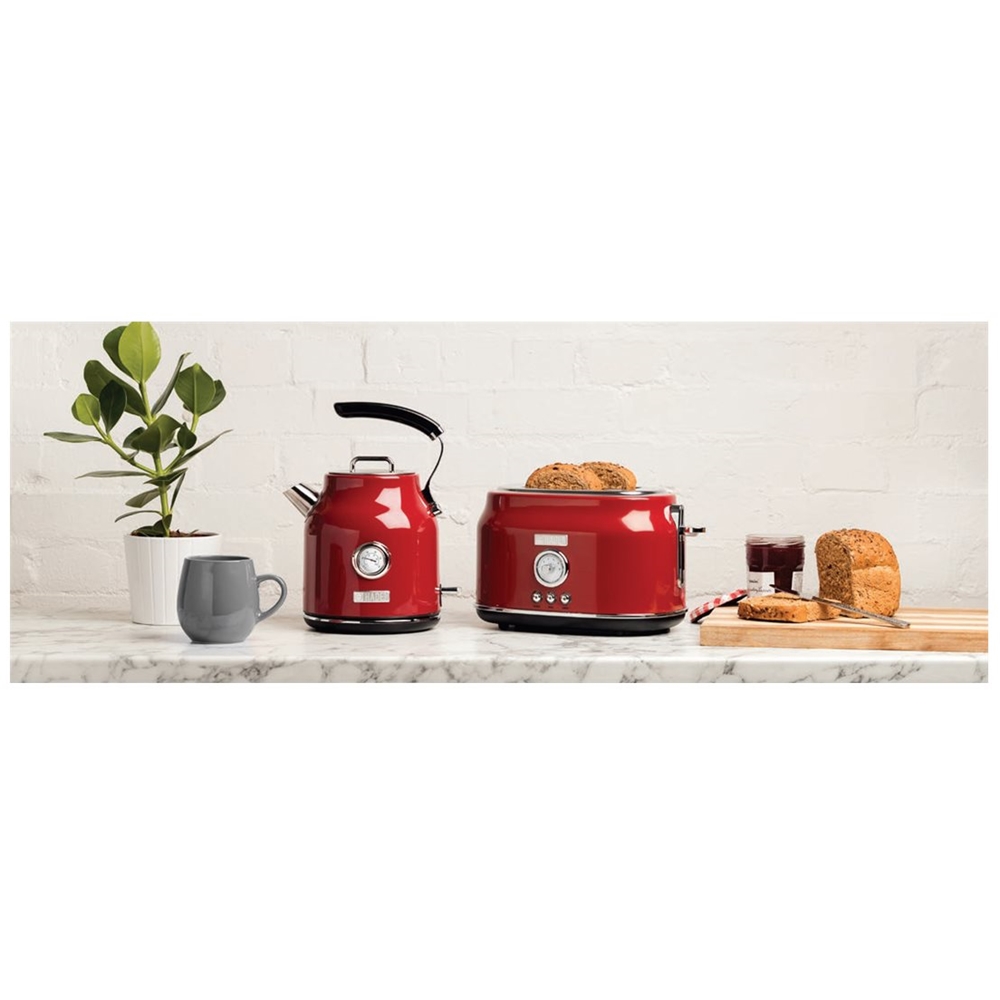 Haden Dorset 1.7 Liter Stainless Steel Electric Kettle - Red