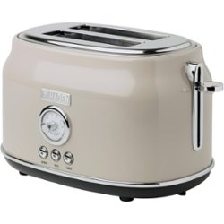 Haden - Dorset 2-Slice  Toaster, Wide Slot for Bagels with Multi Settings - Putty - Front_Zoom