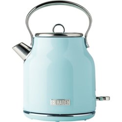 Haden - Heritage  1.7 Liter Electric Kettle Stainless Steel with Auto Shut -Off - Turquoise - Front_Zoom