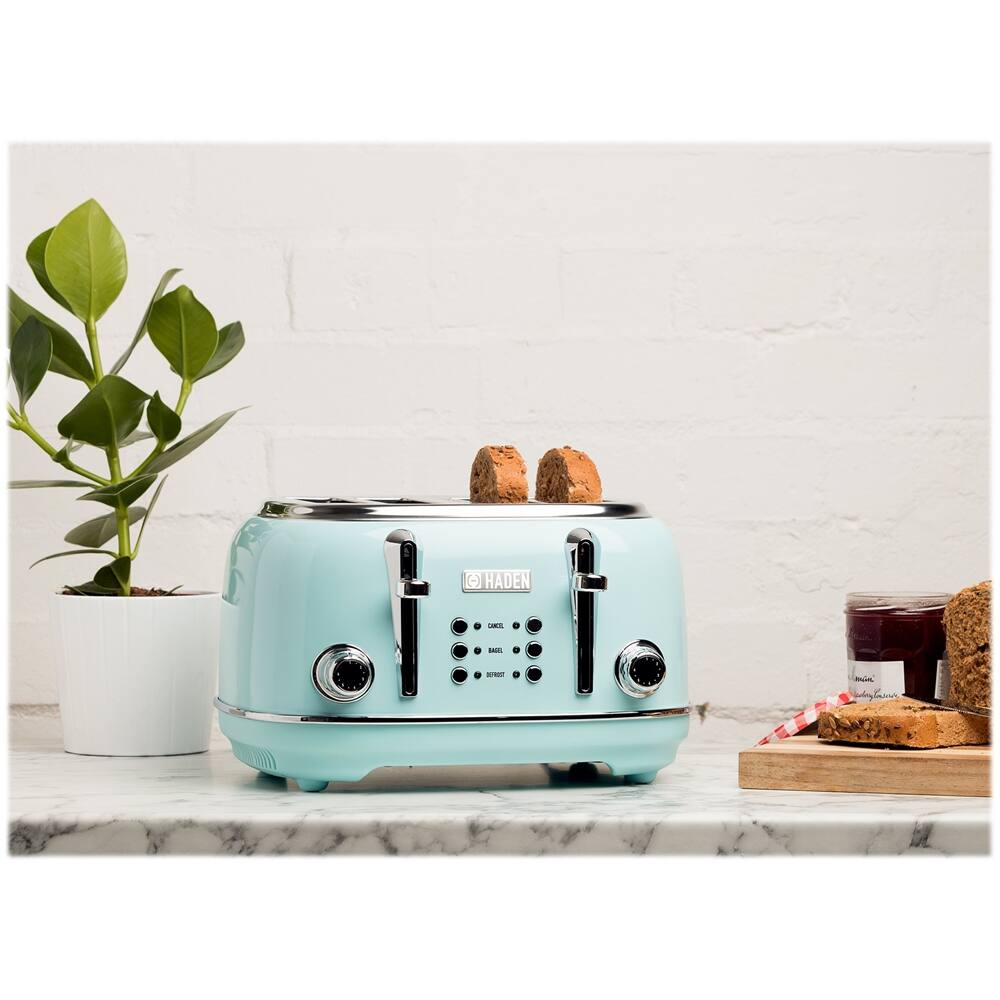 Alt View 11. Haden - Heritage 4-Slice Toaster, Wide Slot for Bagels with Multi Settings - Turquoise.
