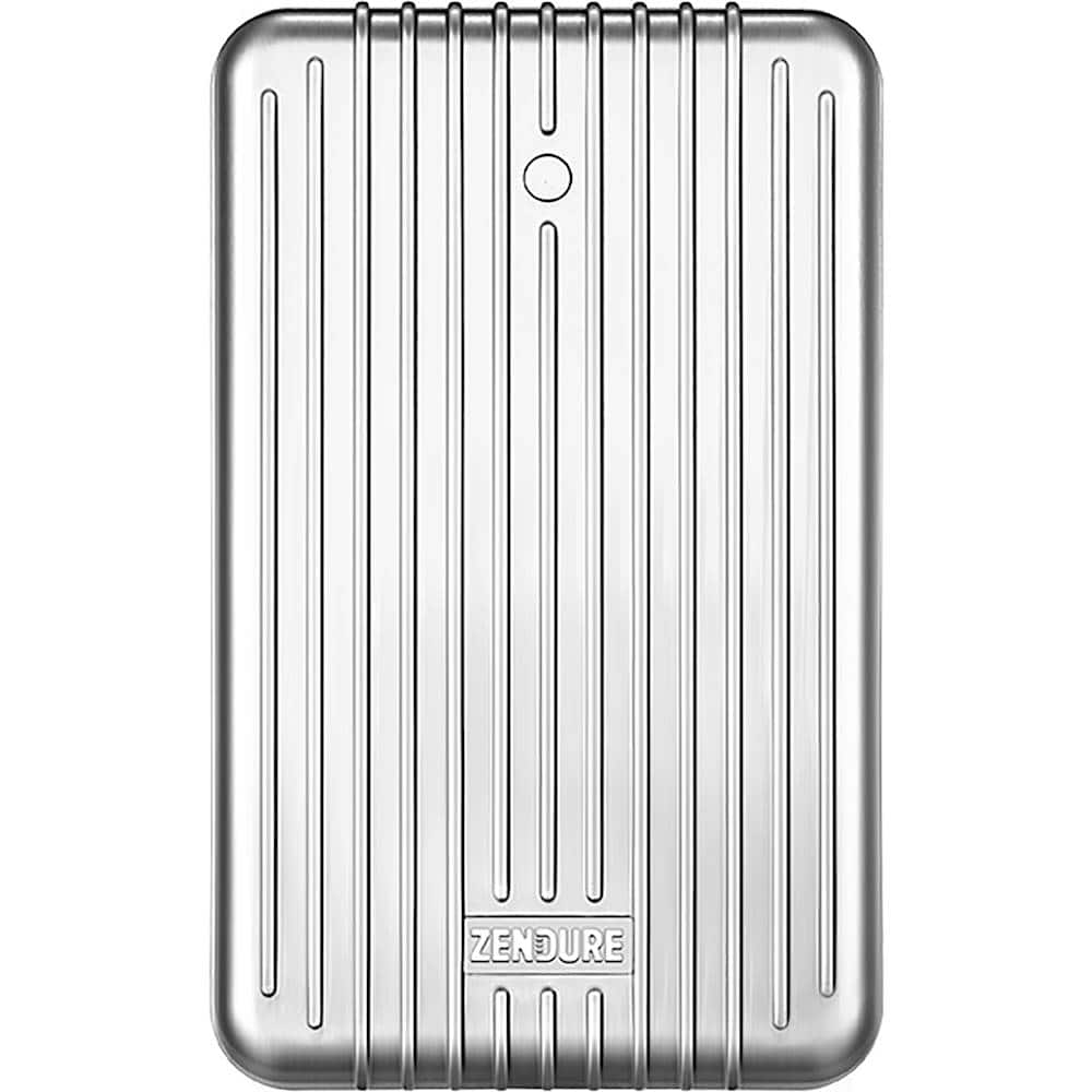 Front. Zendure - SuperTank 27,000 mAh Portable Charger for Most USB-Enabled Devices - Silver.