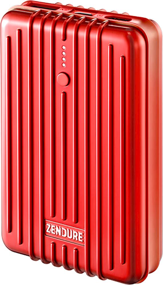 Angle View: Zendure - 10,000 mAh Portable Charger for Most USB-Enabled Devices - Red