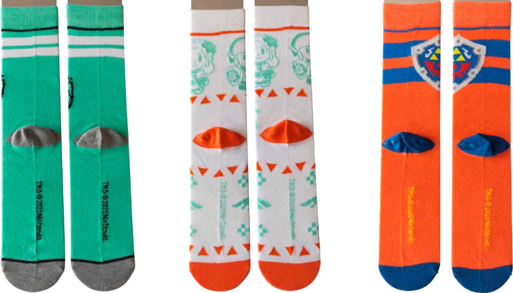 Alt View 11. Nintendo - The Legend of Zelda Link's Awakening Casual Crew Socks (3-Pack) - Multi.